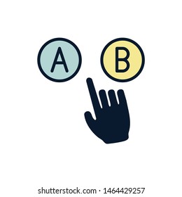 Testing, Trial, and Research Icon with A and B letters