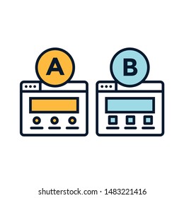 Testing, Trial, and Research Icon with A and B letters