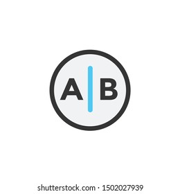 Testing, Trial, and Research Icon with A and B letters