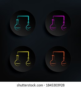 Testing tube dark badge color set icon. Simple thin line, outline vector of mad science icons for ui and ux, website or mobile application
