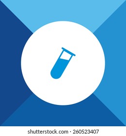 Testing Tube Icon on Blue Background. Eps-10.