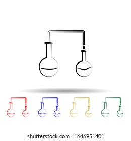 Testing tube multi color style icon. Simple thin line, outline vector of mad science icons for ui and ux, website or mobile application