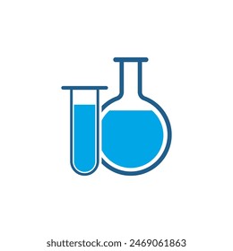 testing tubes with liquid in it, icon