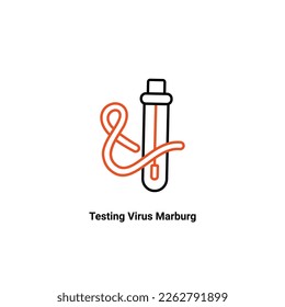 testing virus marburg, line icon, vector.