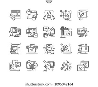 Testing website Well-crafted Pixel Perfect Vector Thin Line Icons 30 2x Grid for Web Graphics and Apps. Simple Minimal Pictogram