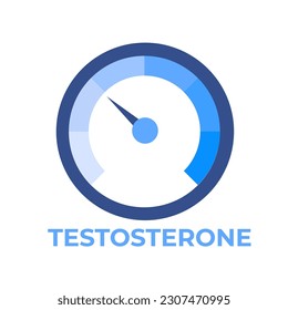 Medidor de nivel de estosteron. Ilustración vectorial.