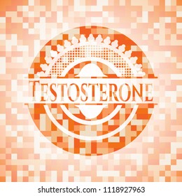 Testosterone abstract orange mosaic emblem
