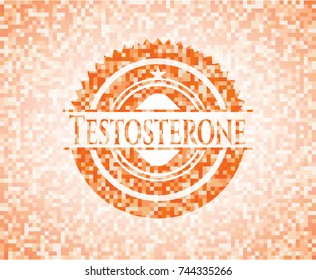 Testosterone abstract orange mosaic emblem