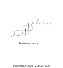Estructura molecular esquelética plana de la tacosterona Carproato de tacrolimus Androgen, fármaco agonista del receptor utilizado en el tratamiento de la insuficiencia renal. Ilustración vectorial.