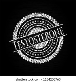Testosterone chalk emblem written on a blackboard