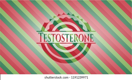 Testosterone christmas colors style emblem.