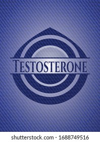 Testosteron mit Denim-Textur. Vektorillustration Illustration. Detaillierte Angaben.