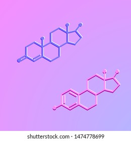 Testosterone and estradiol chemical formulas