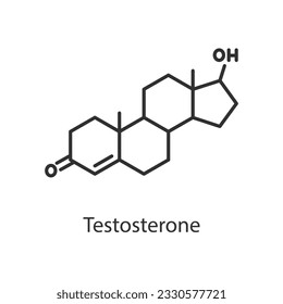 Testosterone hormone. Line with editable stroke
