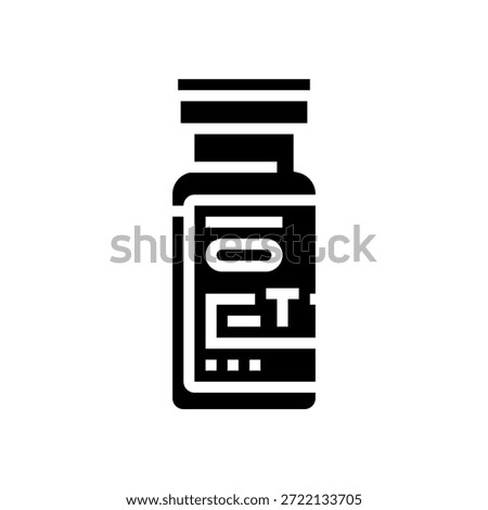 testosterone injection vial glyph icon vector. testosterone injection vial sign. isolated symbol illustration