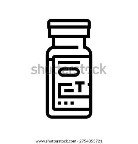 testosterone injection vial line icon vector. testosterone injection vial sign. isolated contour symbol black illustration
