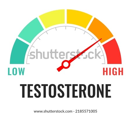Testosterone level metering icon isolated on white background, testosterone meter vector symbol