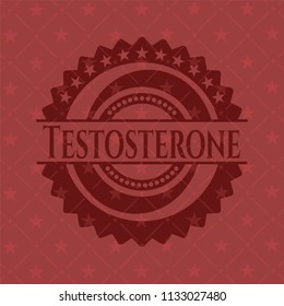 Testosterone red emblem. Retro