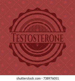 Testosterone red emblem. Retro
