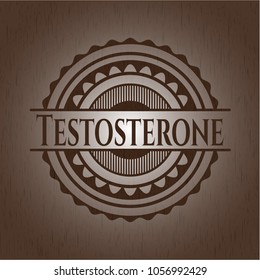 Testosterone retro wood emblem