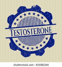 Testosterone rubber stamp with grunge texture
