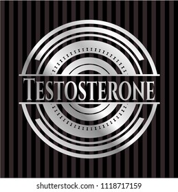 Testosterone silver emblem or badge