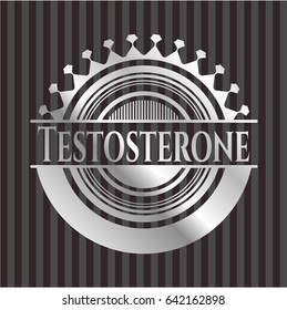 Testosterone silver shiny emblem