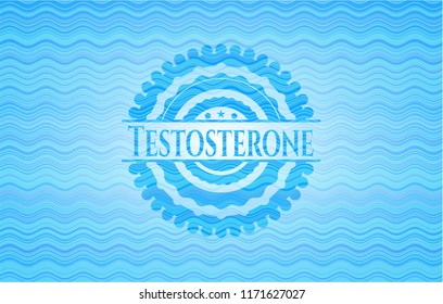 Testosterone water wave badge.