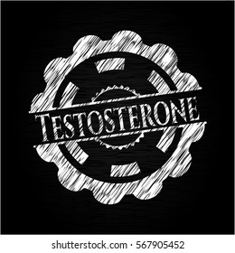 Testosterone written on a blackboard