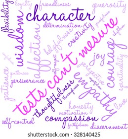 Test's Can't Measure word cloud on a white background. 