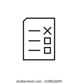 tests choose the right option icon vector illustration on a white background, editable stroke.