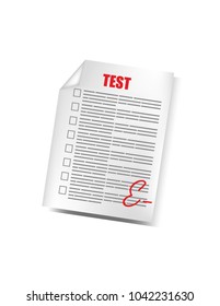 Tests examinations on a white background