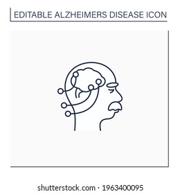 Tests Line Icon. Neurological Function Testing. Assesses Motor,sensory Skills, Hearing And Speech,coordination,balance. Neurologic Disorder Concept.Isolated Vector Illustration.Editable Stroke