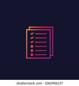 tests, survey icon for web and apps