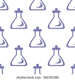 Test-tube abstract seamless pattern. Vector illustration.