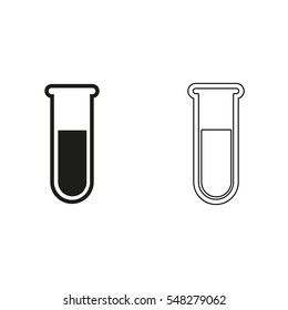 test-tube  - black vector icon