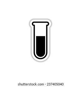 test-tube - black vector icon with shadow