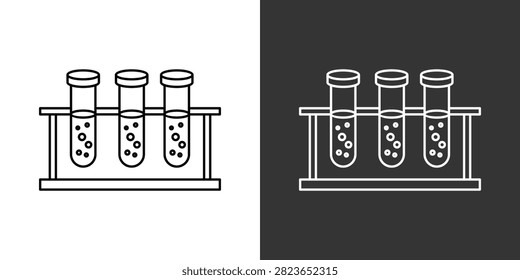 Testtube Black And White Multiple Style Icon Set Collection Pack Vector Illustration