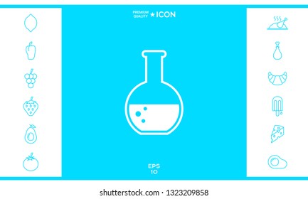 Test-tube with Bubbles symbol icon. Graphic elements for your design