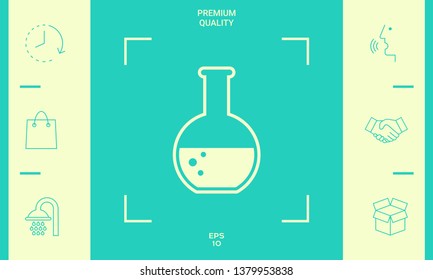 Test-tube with Bubbles symbol icon. Graphic elements for your design