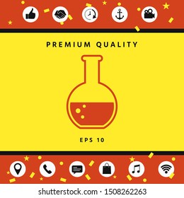 Test-tube with Bubbles symbol icon. Graphic elements for your design
