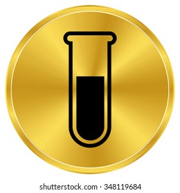 test-tube - gold vector icon