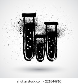 Test-tube grunge icon