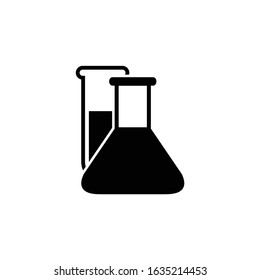 test-tube icon black vector sign Laboratory glass Experiment tube 