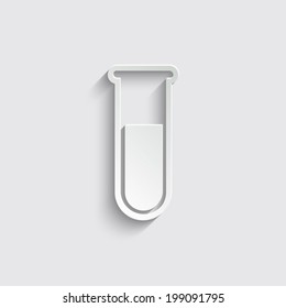 test-tube icon on a grey background