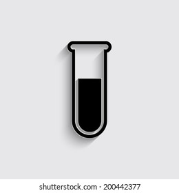 test-tube icon on a grey background