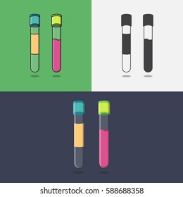  Test-tube icon.  set of test tubes icons.