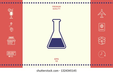 Test-tube icon symbol. Graphic elements for your design