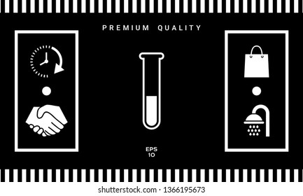 Test-tube icon symbol. Graphic elements for your design