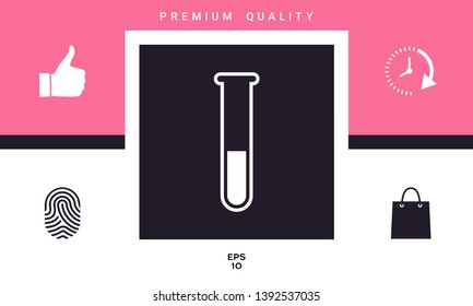 Test-tube icon symbol. Graphic elements for your design